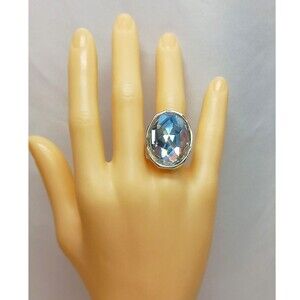 Swarovski MARIE Statement Ring Signed Crystal Clear Stone Sz 5.75